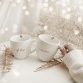 Zestaw 2 białych kubków porcelanowych 300 ml - złoty napis i żyli długo i szczęśliwie na ślub dla pary młodej Zestaw porcelanowy ze złotym zdobieniem kubków 300 ml- I żyli długo i Szczęśliwie ZŁOTY NAPIS nadzwyczajnie.mom — widok z