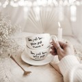 Zestaw 2 białych filiżanek porcelanowych 250 ml ze spodkami - napisy dom jest tam gdzie jest tata i dom jest tam gdzie jest mama ze złotym sercem dla rodziców na rocznicę ślubu Biały filiżanka porcelanowa nadzwyczajnie.mom ze złotym sercem i napisem filiżanek 250 ml ze spodkami - Dom jest tam,