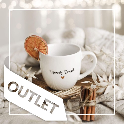 Biały kubek porcelanowy nadzwyczajnie.mom ze złotym sercem i napisem Wspaniały Dziadek OUTLET — 300 ml