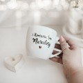 Kubek 300 ml - I Komunia Święta + Imię Kubek porcelanowy ze złotym zdobieniem I Komunia Święta + Imię nadzwyczajnie.mom — widok z boku na białym tle