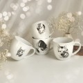 Biały kubek porcelanowy 300 ml - grafika zwierzaka dla miłośników zwierząt na urodziny Personalizowany kubek porcelanowy ze złotym zdobieniem jako idealny prezent — porcelana premium nadzwyczajnie.mom