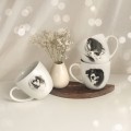 Biały kubek porcelanowy 300 ml - grafika zwierzaka dla miłośników zwierząt na urodziny Biały kubek ze złotym zdobieniem nadzwyczajnie.mom Zwierzak na porcelanie — porcelana premium 300 ml