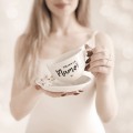 Filiżanka 250 ml ze spodkiem - Kocham cię mamo ZŁOTE SERCE Biały filiżanka porcelanowa nadzwyczajnie.mom ze złotym sercem i napisem ze spodkiem - Kocham cię mamo — 250 ml