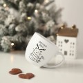 Kubek 300 ml - Christmas vibes! KOTEK Kubek porcelanowy ze złotym zdobieniem Christmas vibes! KOTEK nadzwyczajnie.mom — widok z boku na białym tle