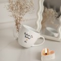 Kubek 300 ml - Kocham Cię Babciu + Imię ZŁOTE SERCE Kubek porcelanowy ze złotym sercem Kocham Cię Babciu + Imię nadzwyczajnie.mom — widok z boku na białym tle