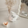 Kubek 300 ml - Kocham Cię Dziadku + Imię ZŁOTE SERCE Kubek porcelanowy ze złotym sercem Kocham Cię Dziadku + Imię nadzwyczajnie.mom — widok z boku na białym tle