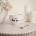Biały Kubek Porcelanowy 500 ml - Napis Na Zawsze Twoja ze Złotym Sercem dla Partnerki na Walentynki Biały kubek porcelanowy nadzwyczajnie.mom ze złotym zdobieniem i napisem Biały Kubek Porcelanowy 500 ml - Napis Na Zawsze