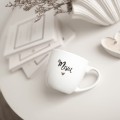 Biały Kubek Porcelanowy 300 ml - Napis Dzień Dobry Misiu ze Złotym Sercem dla Partnera na Rocznicę Kubek porcelanowy ze złotym zdobieniem Biały Kubek Porcelanowy 300 ml - Napis Dzień Dobry Misiu ze Złotym Sercem dla