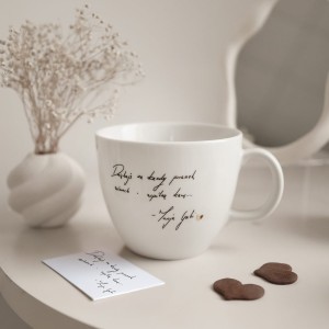 Biały Kubek Porcelanowy z Personalizacją 1 Litra - Personalizacja Listu Miłosnego dla Bliskiej Osoby 