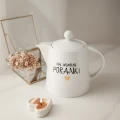 Biały dzbanek porcelanowy 1 litra - motyw złotego serca z napisem Na wspólne poranki dla małżeństwa na rocznicę ślubu 3P4A9203.webp