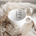 Biały kubek porcelanowy 1 litra - motyw miarki na herbatki dla miłośników naparów na urodziny Biały kubek ze złotym sercem nadzwyczajnie.mom Kubek 1 litr - Miarka na herbatki — porcelana premium