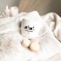 Kubek 300 ml - Mountains ZŁOTE SERCE Zbliżenie na złote zdobienie serca na białym kubku porcelanowym Mountains nadzwyczajnie.mom