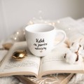 Kubek 300 ml - Kubek na jesienne wieczory ZŁOTE SERCE Personalizowany kubek porcelanowy ze złotym sercem jako idealny prezent — porcelana premium nadzwyczajnie.mom