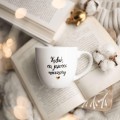 Kubek 300 ml - Kubek na jesienne wieczory ZŁOTE SERCE Biały kubek ze złotym sercem nadzwyczajnie.mom Kubek na jesienne wieczory — porcelana premium 300 ml