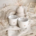 Biały kubek porcelanowy 300 ml - napis you're mine ze złotym sercem dla ukochanej osoby na walentynki Biały kubek ze złotym sercem nadzwyczajnie.mom You're mine — porcelana premium 300 ml