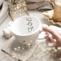 Biały Kubek Porcelanowy 500 ml - Grafika Trzech Małych Kotków dla Miłośnika Kotów na Urodziny Personalizowany kubek porcelanowy ze złotym zdobieniem jako idealny prezent — porcelana premium nadzwyczajnie.mom