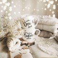 Zestaw 2 Białych Kubków Porcelanowych z Personalizacją 300 ml - Napis Kochana Babcia i Kochany Dziadek z Imionami oraz Złote Serca dla Dziadków na Każdą Okazję Biały zestaw porcelanowy nadzwyczajnie.mom ze złotym zdobieniem i napisem 2 Białych Kubków Porcelanowych z Personalizacją