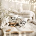 Zestaw 2 Białych Kubków Porcelanowych z Personalizacją 300 ml - Napis Kochana Babcia i Kochany Dziadek z Imionami oraz Złote Serca dla Dziadków na Każdą Okazję Biały zestaw ze złotym zdobieniem nadzwyczajnie.mom 2 Białych Kubków Porcelanowych z Personalizacją 300 ml - Napis Kochana