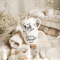 Zestaw 2 Białych Kubków Porcelanowych z Personalizacją 300 ml - Napis Kochana Babcia i Kochany Dziadek z Imionami oraz Złote Serca dla Dziadków na Każdą Okazję Biały zestaw ze złotym zdobieniem nadzwyczajnie.mom 2 Białych Kubków Porcelanowych z Personalizacją 300 ml - Napis Kochana
