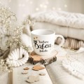 Biały Kubek Porcelanowy z Personalizacją 300 ml - Napis Kochana Babcia z Imieniem i Złote Serce dla Babci na Każdą Okazję Biały kubek porcelanowy nadzwyczajnie.mom ze złotym sercem i napisem Biały Kubek Porcelanowy z Personalizacją 300 ml -