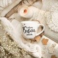 Biały Kubek Porcelanowy z Personalizacją 300 ml - Napis Kochana Babcia z Imieniem i Złote Serce dla Babci na Każdą Okazję Kubek porcelanowy ze złotym sercem Biały Kubek Porcelanowy z Personalizacją 300 ml - Napis Kochana Babcia z Imieniem i
