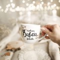 Biały Kubek Porcelanowy z Personalizacją 300 ml - Napis Kochana Babcia z Imieniem i Złote Serce dla Babci na Każdą Okazję Eleganckie opakowanie prezentowe kubka porcelanowego ze złotym sercem nadzwyczajnie.mom — Biały Kubek Porcelanowy z