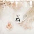 Kubek 300 ml - Nie jeż się! Zbliżenie na złote zdobienie na białym kubku porcelanowym Nie jeż się! nadzwyczajnie.mom
